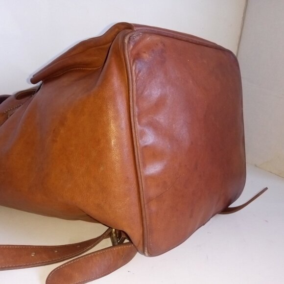 *RARE* COACH '80s XL Traveler Drawstring Flap Backpack Rucksack Brown 4040-103 - Picture 10 of 16